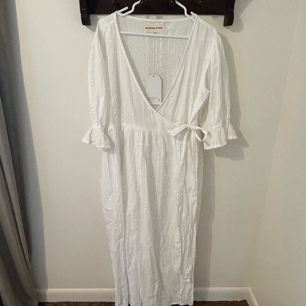 Daughters Of India Uma White Wrap Dress